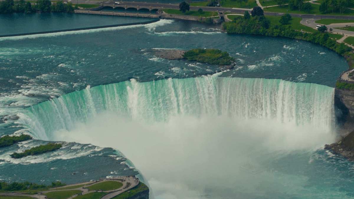 Stunning aerial shot of Horseshoe Falls.