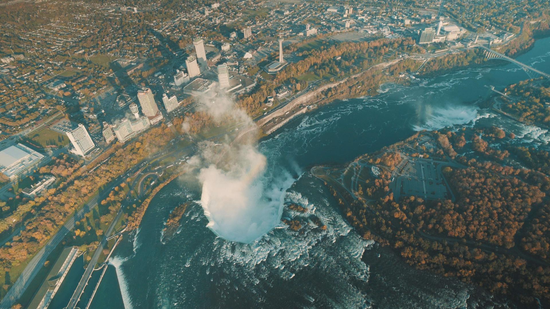 View of Niagara Falls from Helicopter