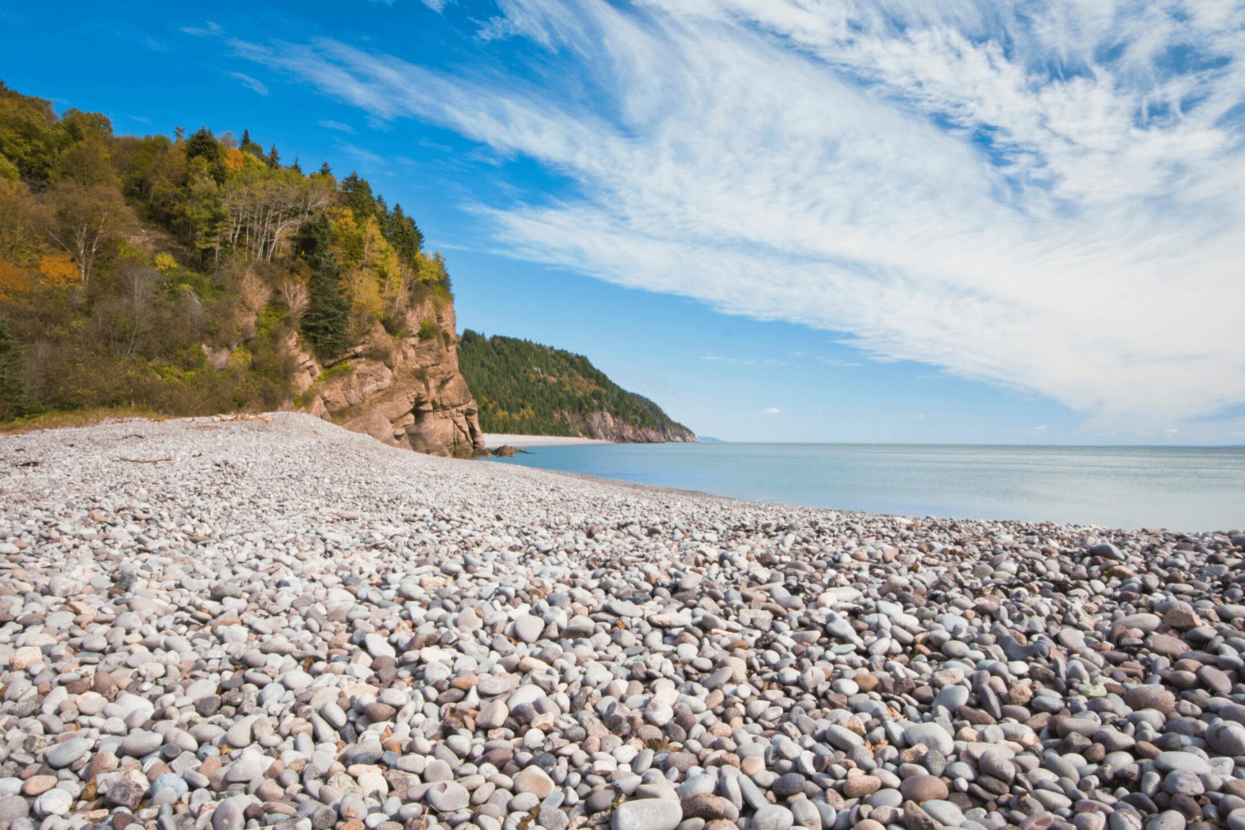 Rocky beach along Fundy Trail