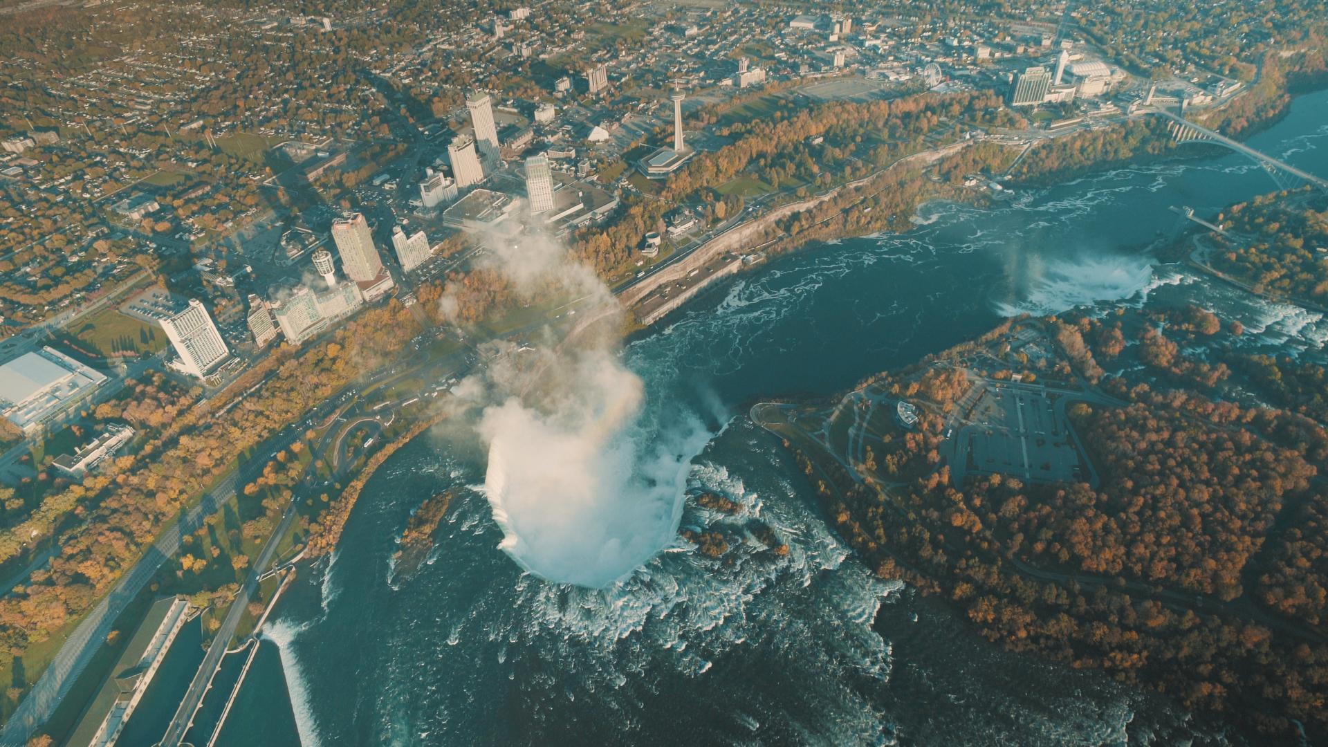 View of Niagara Falls from Helicopter