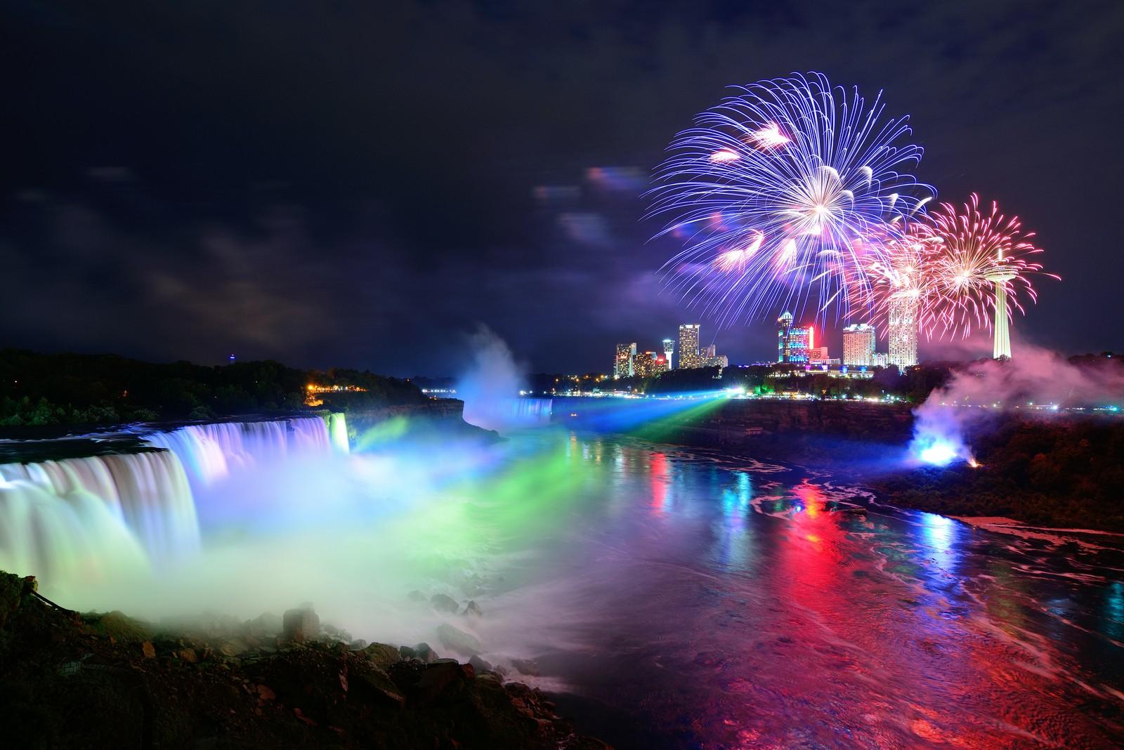 Fireworks over Niagara Falls