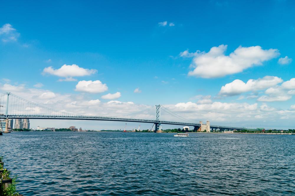 Delaware River view in Philadelphia, PA