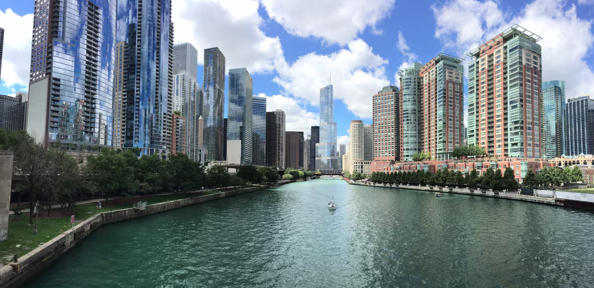Chicago River and Skyscrapers