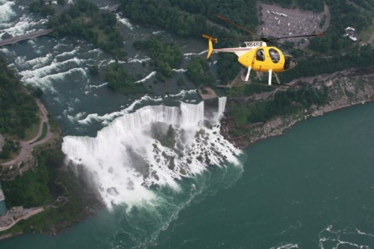 Aerial view of Niagara Falls from Rainbow Air helicopter tour