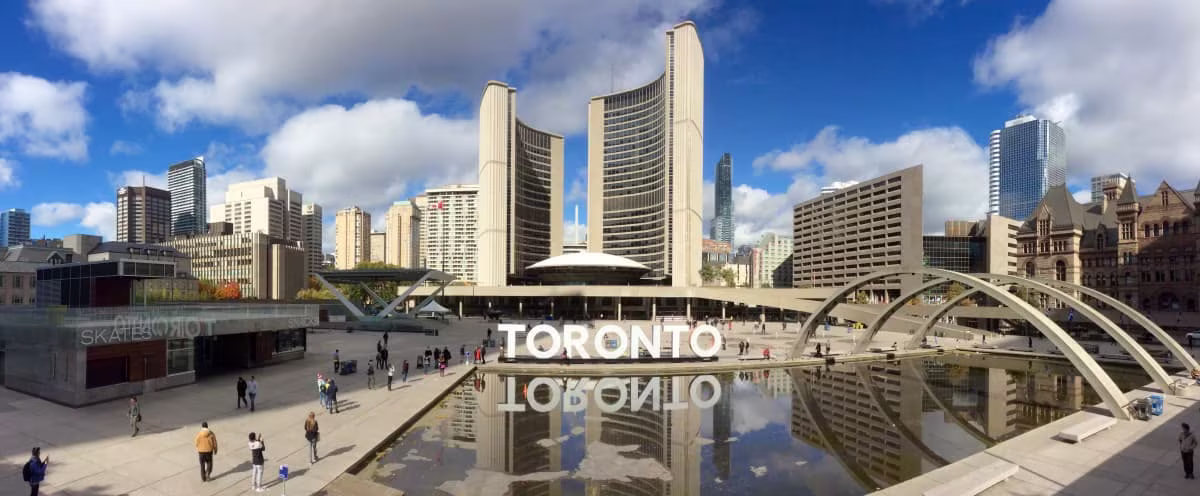 Toronto Nathan Phillips Square Aerial View