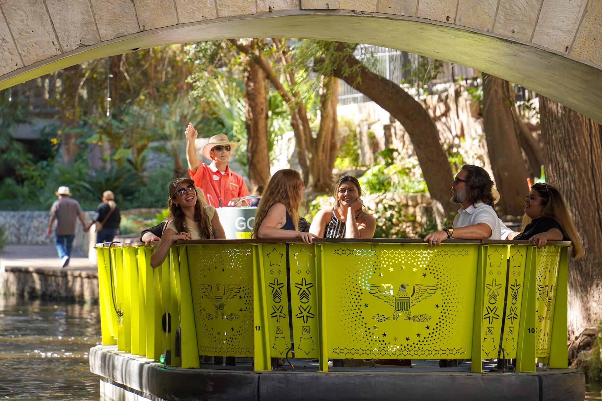 Guests on a GO RIO river cruise boat in San Antonio